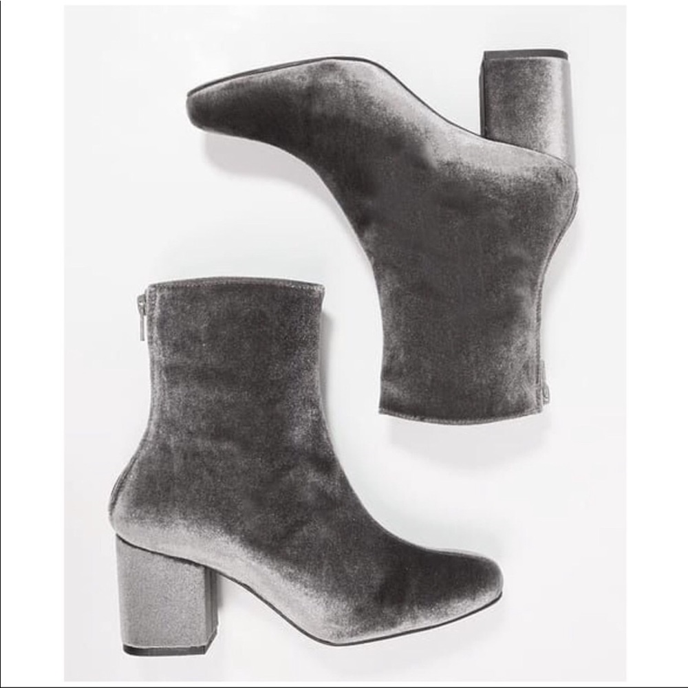 Free People Cecile Block Heel Booties Grey - Picture 4 of 8
